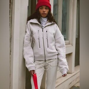 FP Movement Free People A Cut Above Zip-Up Oversized Warm Jacket Tofu S NWT